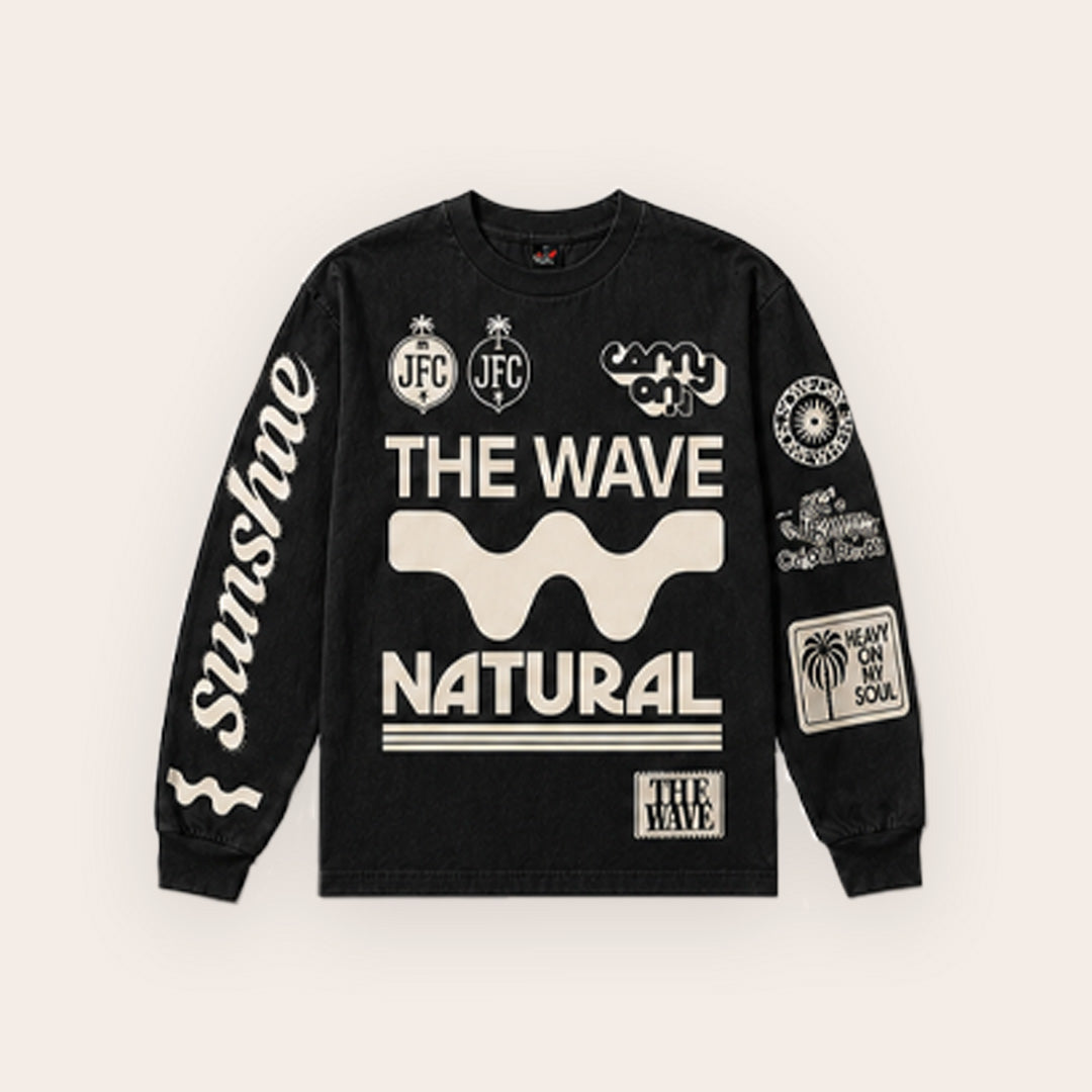 The Wave Racing Long Sleeve Black T-shirt