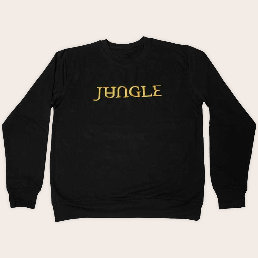 Gold Embroidered Jungle Logo Black Sweatshirt