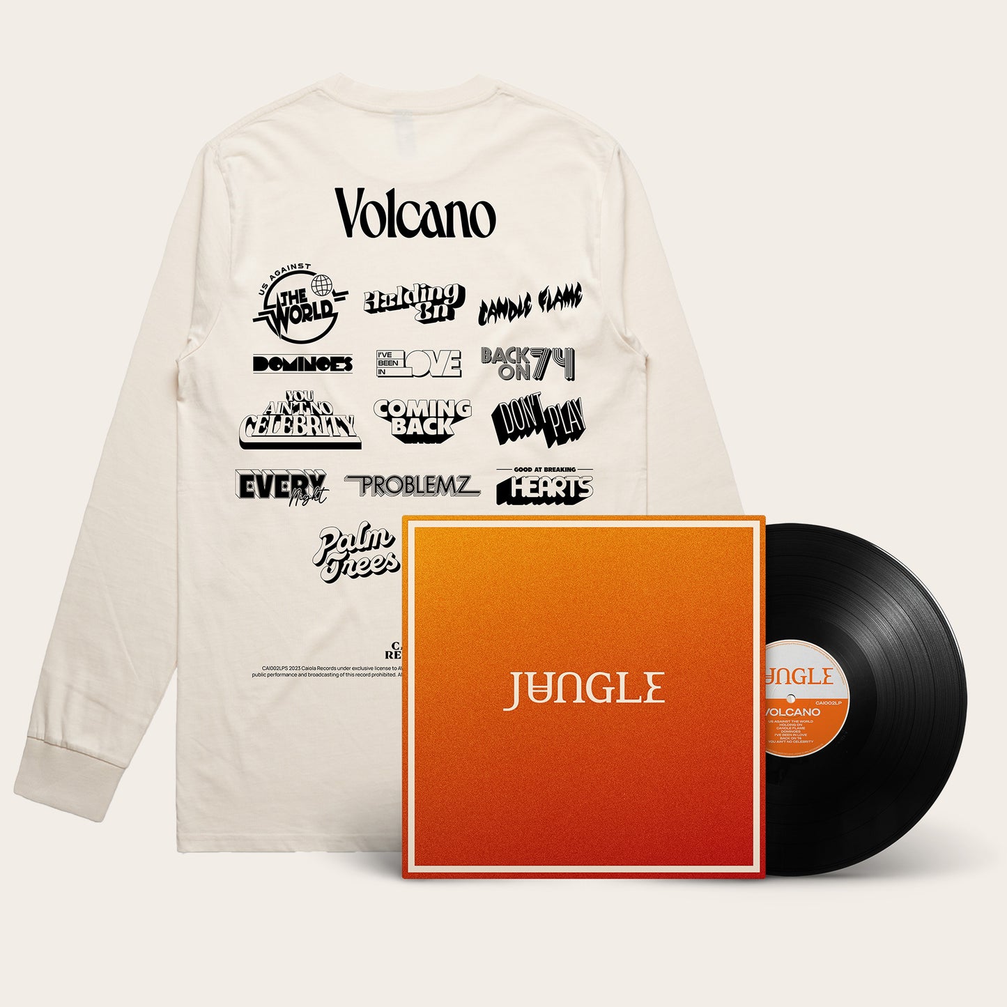 Black Vinyl + Cream Hella Logos L/S T-shirt