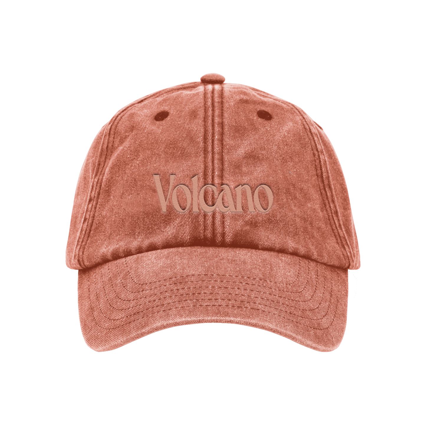 Vintage Orange Volcano Embroidered Cap