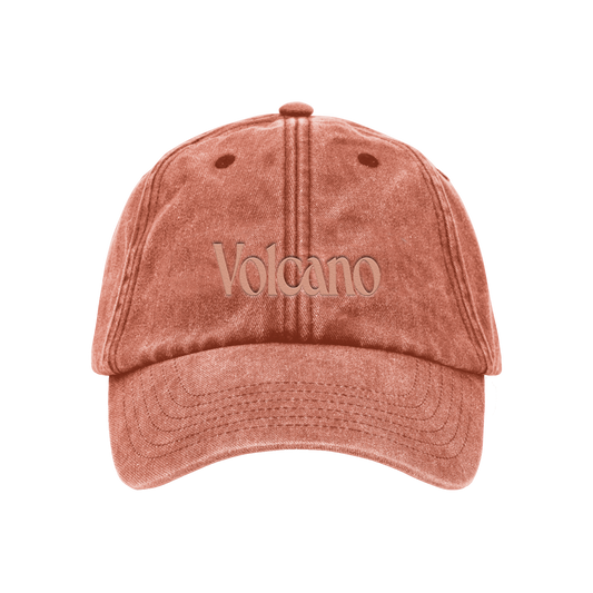 Vintage Orange Volcano Embroidered Cap