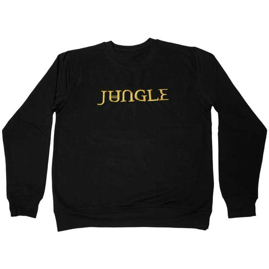 GOLD EMBROIDERED JUNGLE LOGO BLACK SWEATSHIRT