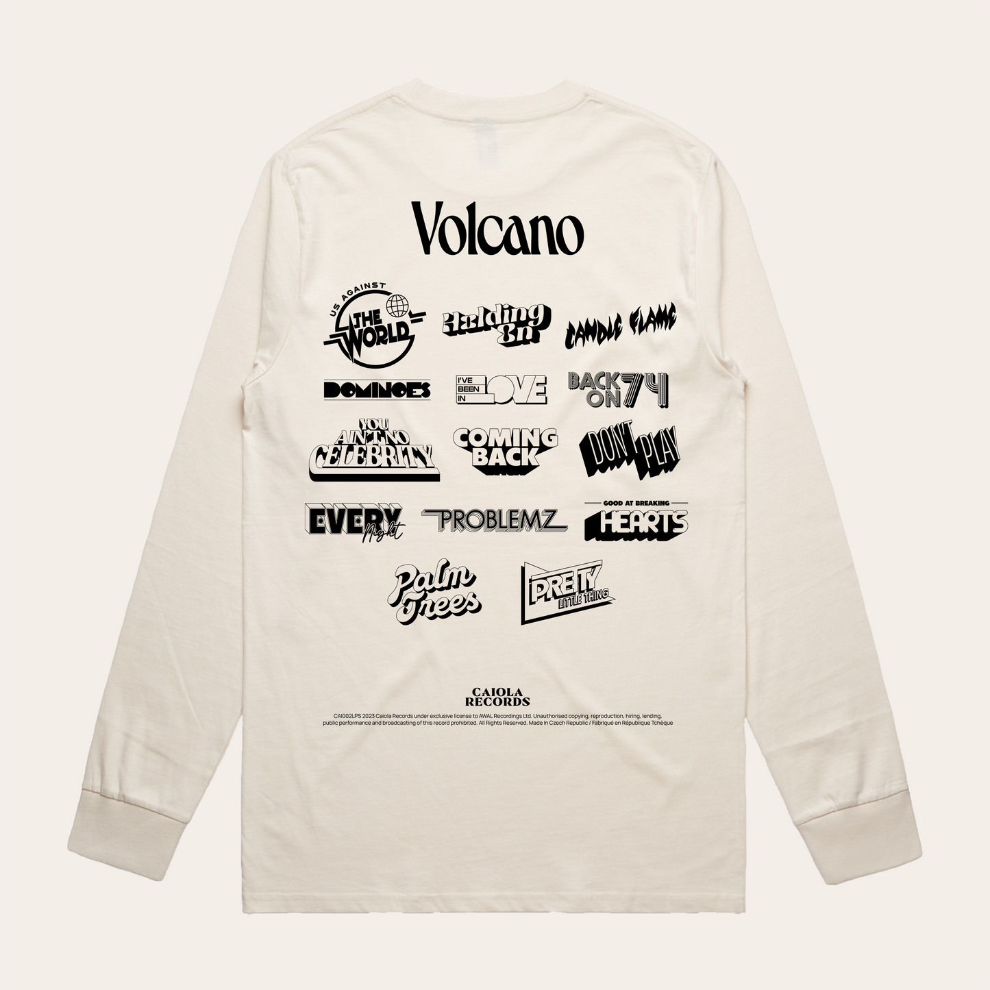 Black Vinyl + Cream Hella Logos L/S T-shirt