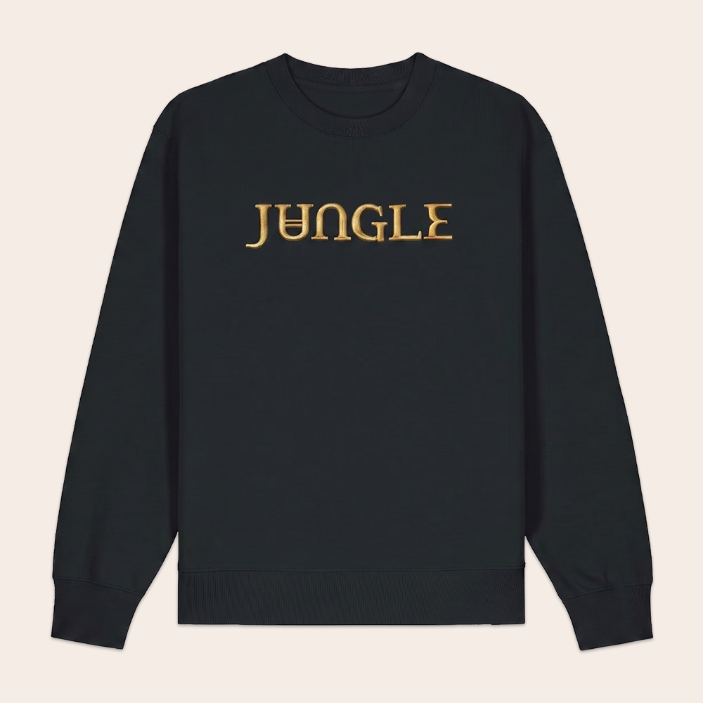 Gold Embroidered Jungle Logo Black Sweatshirt