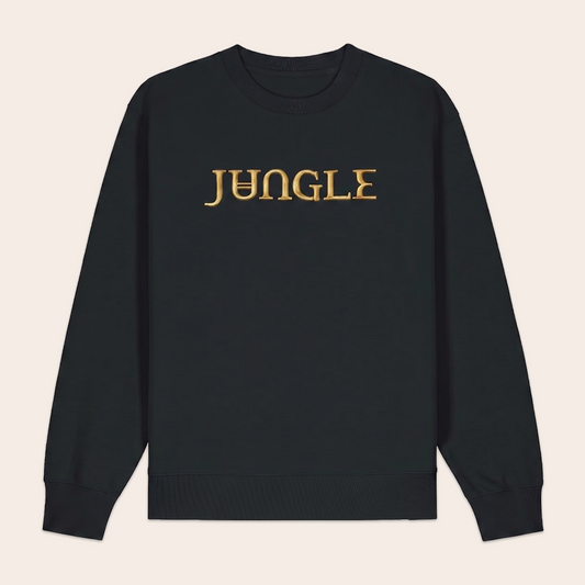 Gold Embroidered Jungle Logo Black Sweatshirt
