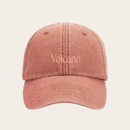 Vintage Orange Volcano Embroidered Cap