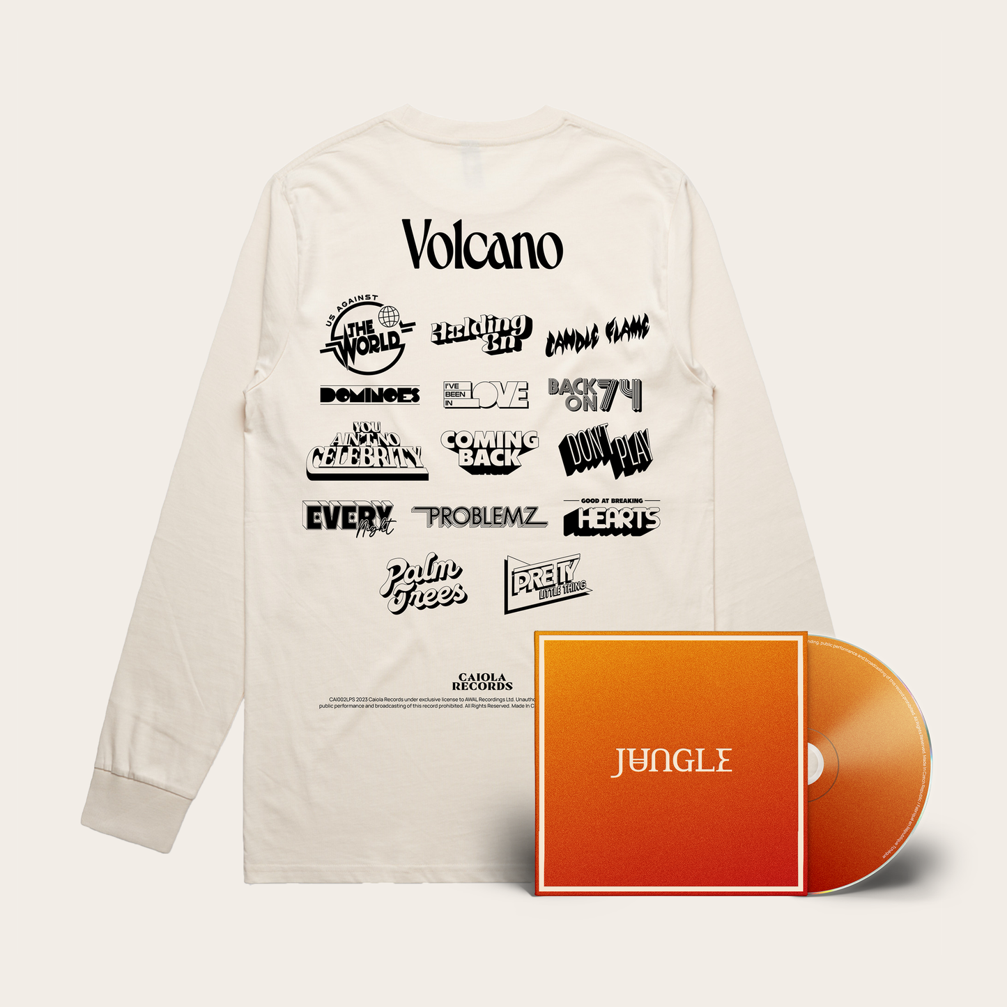 Volcano CD + Hella Logos Cream T-Shirt