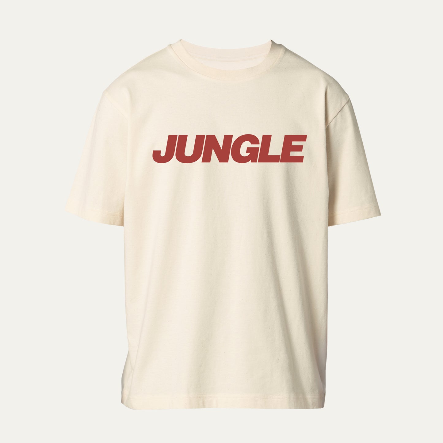 Cream T-shirt with Red 'Jungle' Logo